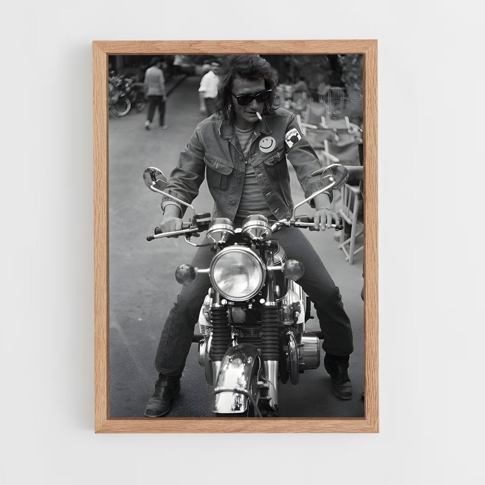 ap-johnny hallyday-8 cadre Bois clair