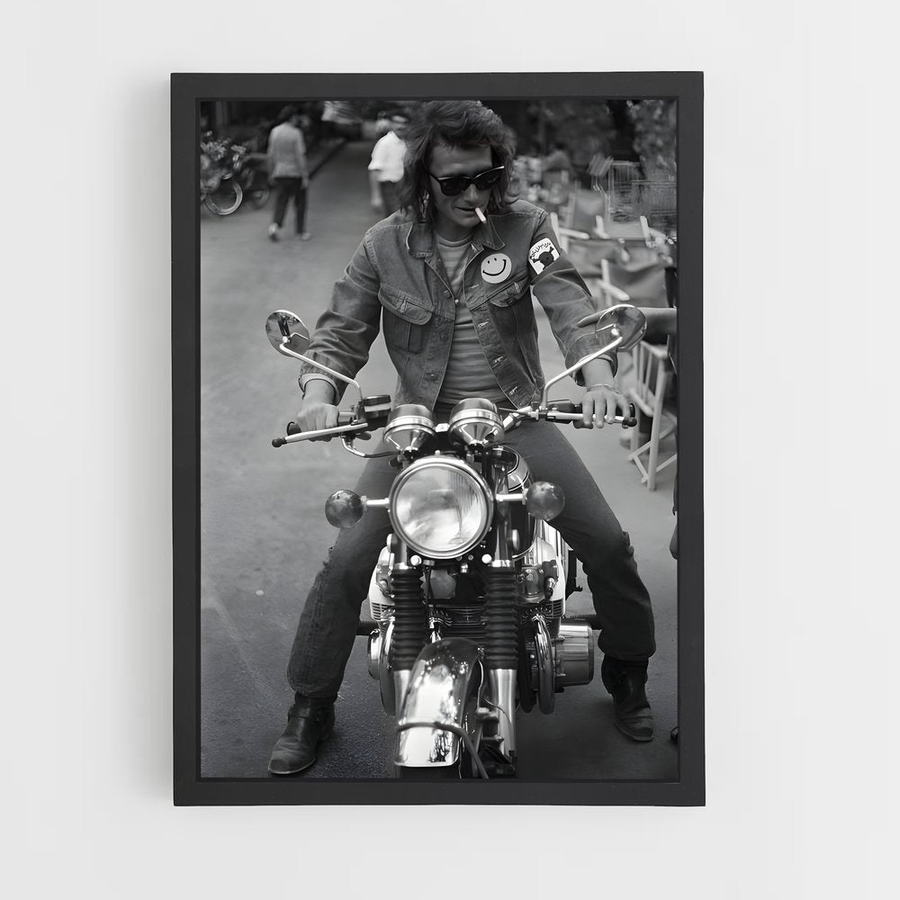 ap-johnny hallyday-8 cadre Noir