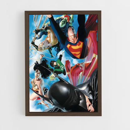 ap-justice league-8 cadre Bois foncé