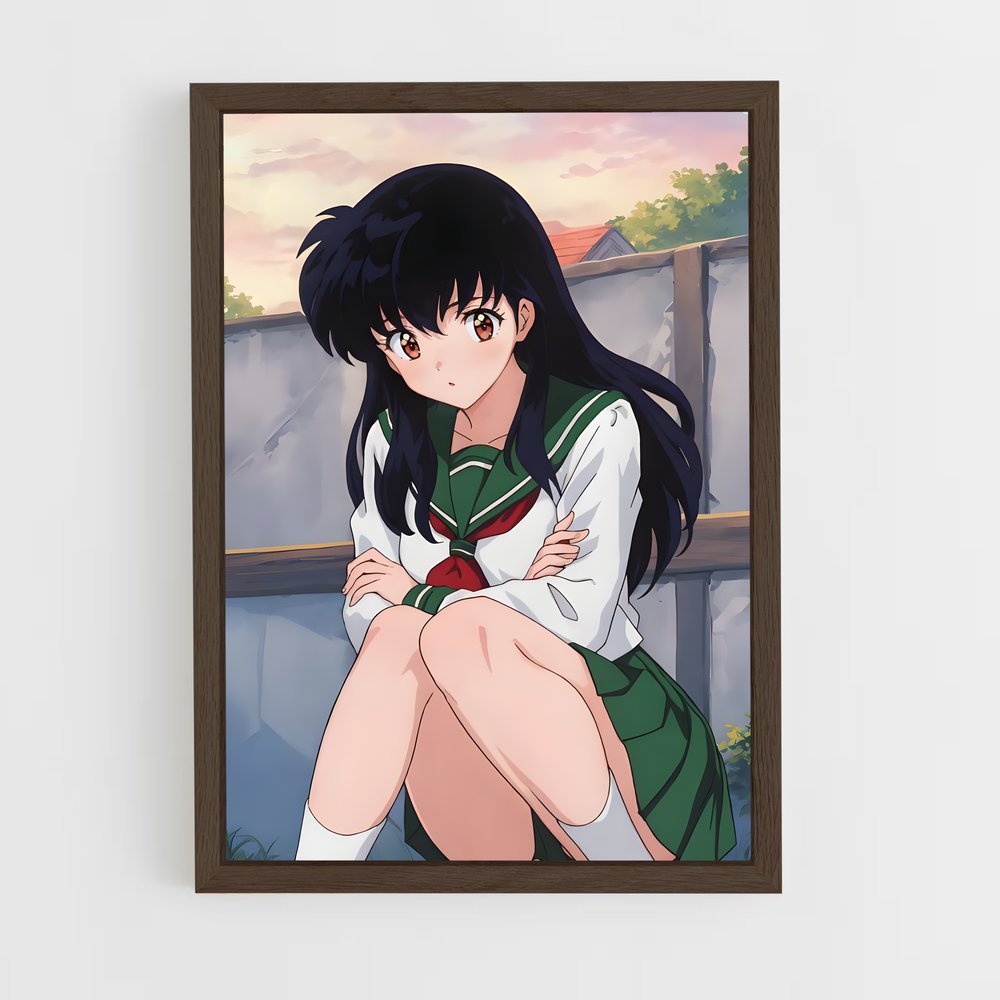 ap-kagome higurashi-10 cadre Bois foncé