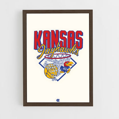 ap-kansas jayhawks-4 cadre Bois foncé