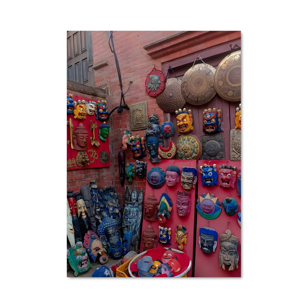 Poster Mur Rouge de Katmandou