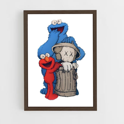 ap-kaws-7 cadre Bois foncé