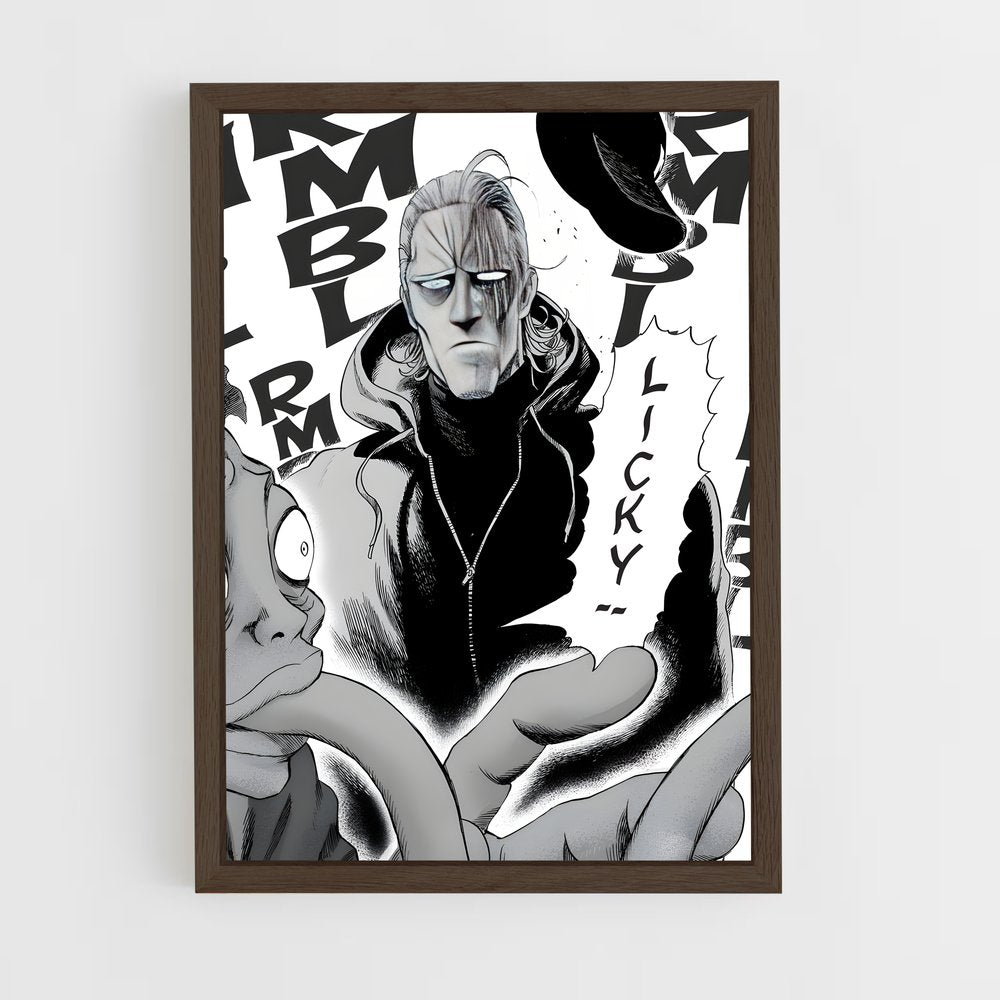 ap-king one punch man-10 cadre Bois foncé