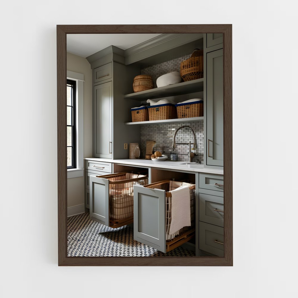 ap-laundry room-18 cadre Bois foncé
