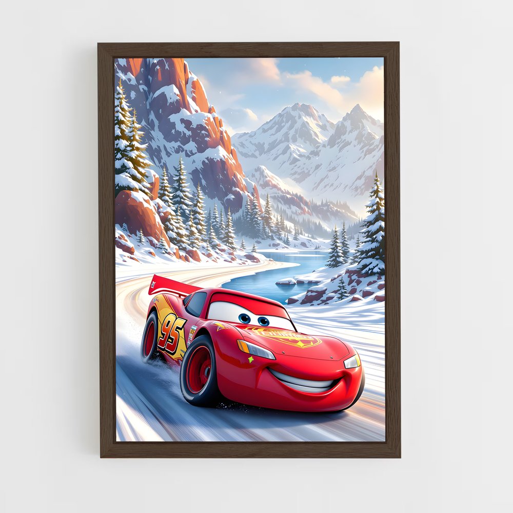 ap-lightning mcqueen cars-3 cadre Bois foncé