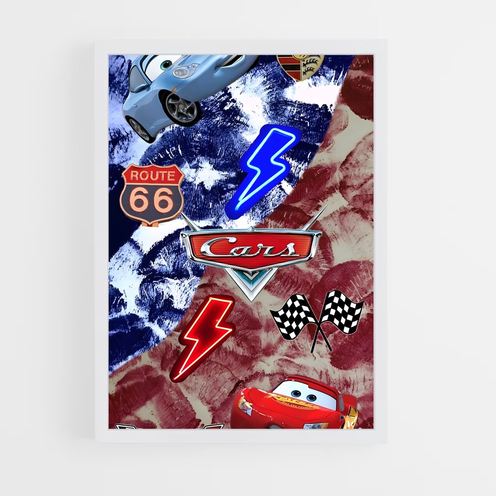 ap-lightning mcqueen cars-5 cadre Blanc