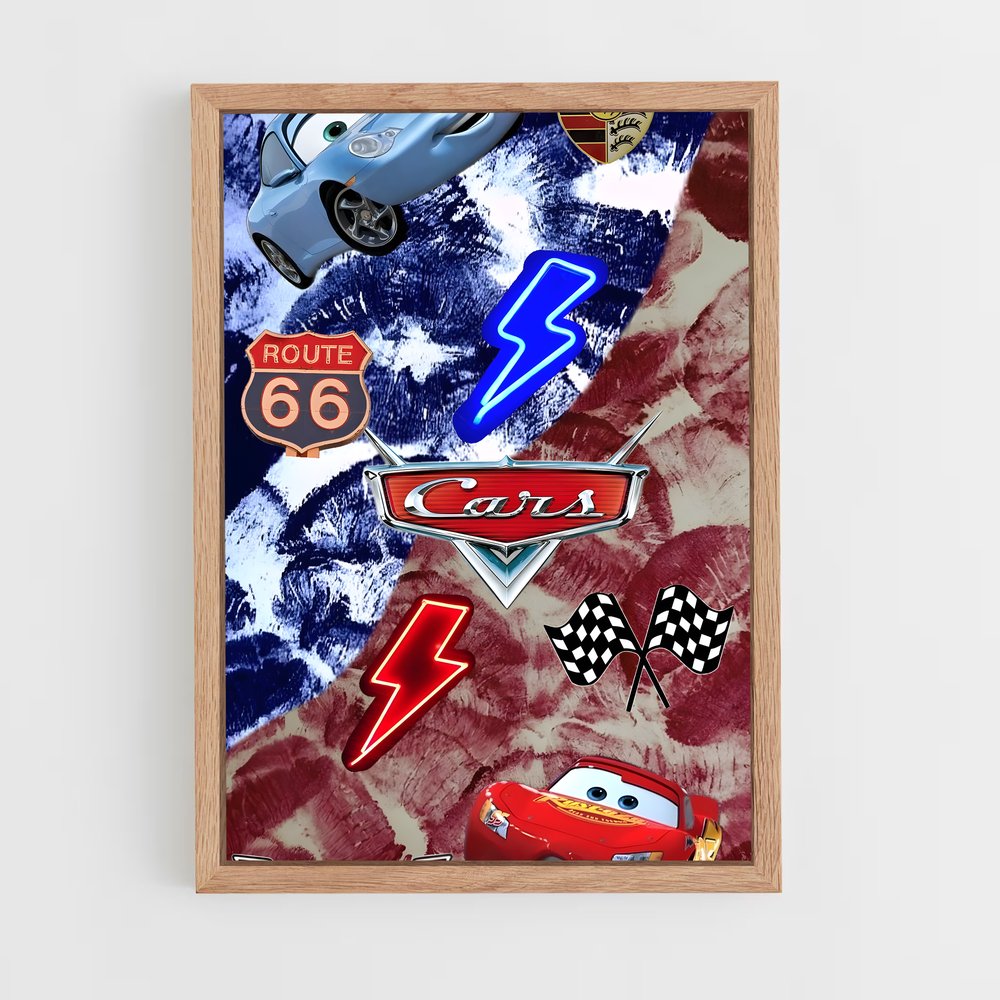 ap-lightning mcqueen cars-5 cadre Bois clair