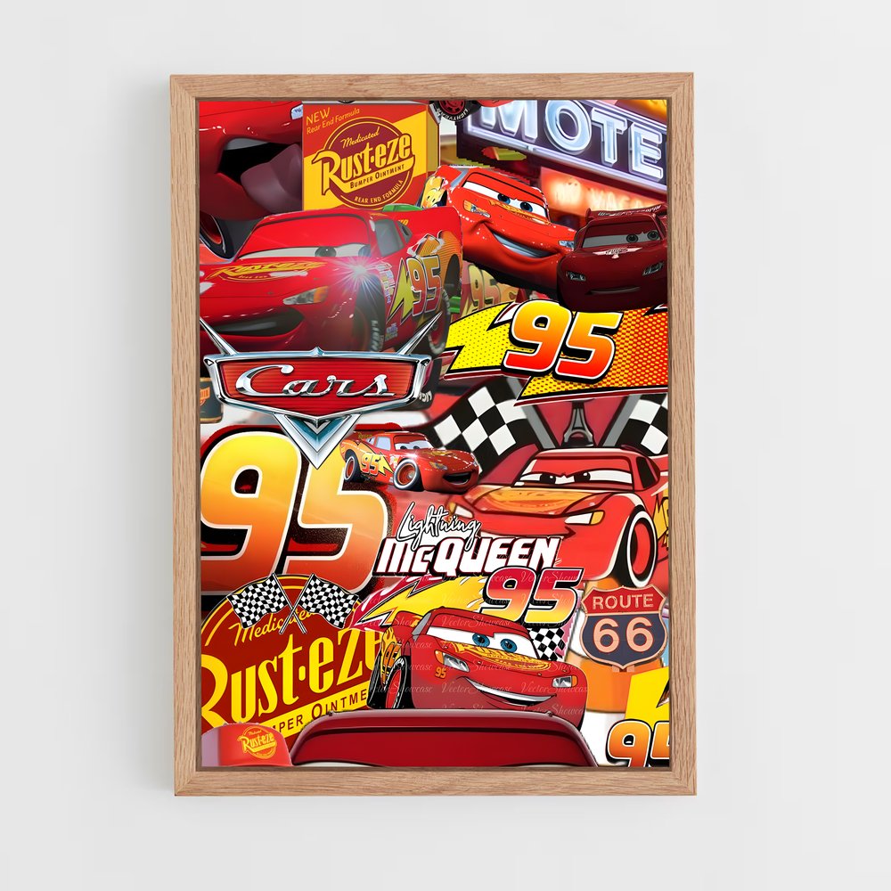 ap-lightning mcqueen cars-6 cadre Bois clair