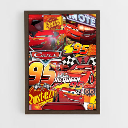 ap-lightning mcqueen cars-6 cadre Bois foncé