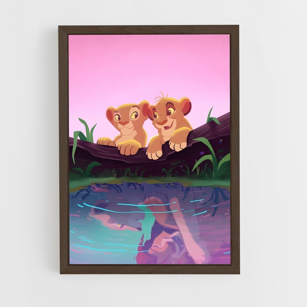 ap-lion king-5 cadre Bois foncé