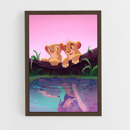 ap-lion king-5 cadre Bois foncé