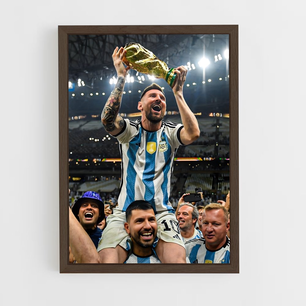 ap-lionel messi-12 cadre Bois foncé