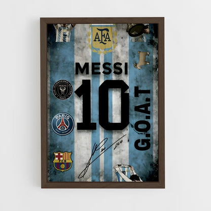 ap-lionel messi-14 cadre Bois foncé