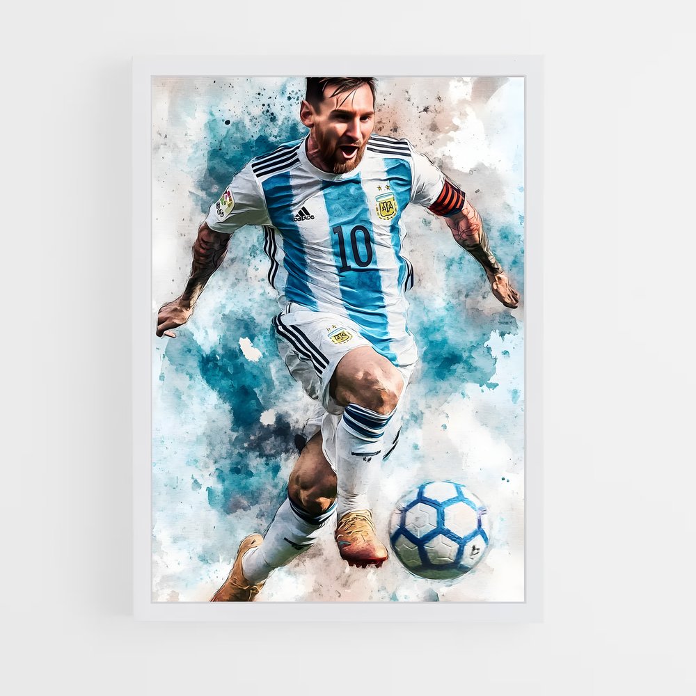 ap-lionel messi-4 cadre Blanc