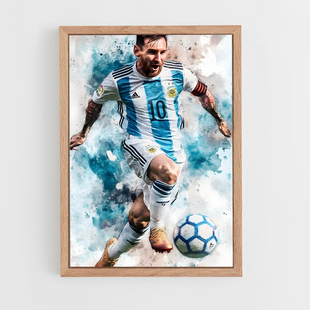 ap-lionel messi-4 cadre Bois clair
