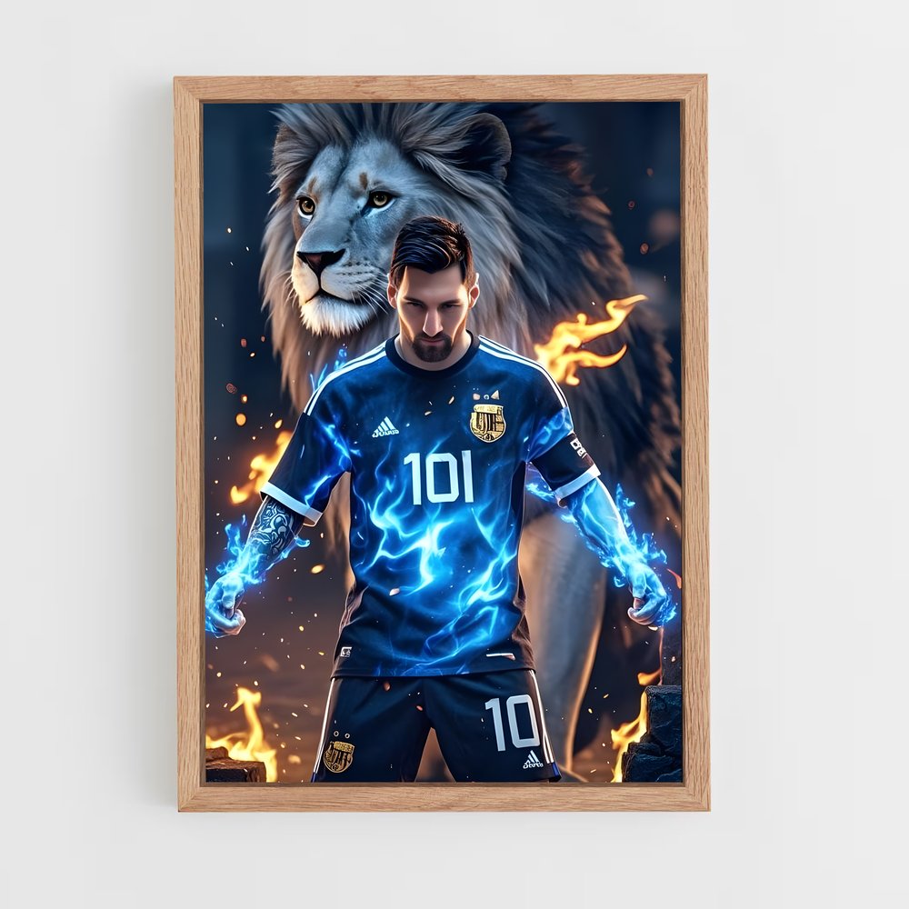 ap-lionel messi-6 cadre Bois clair