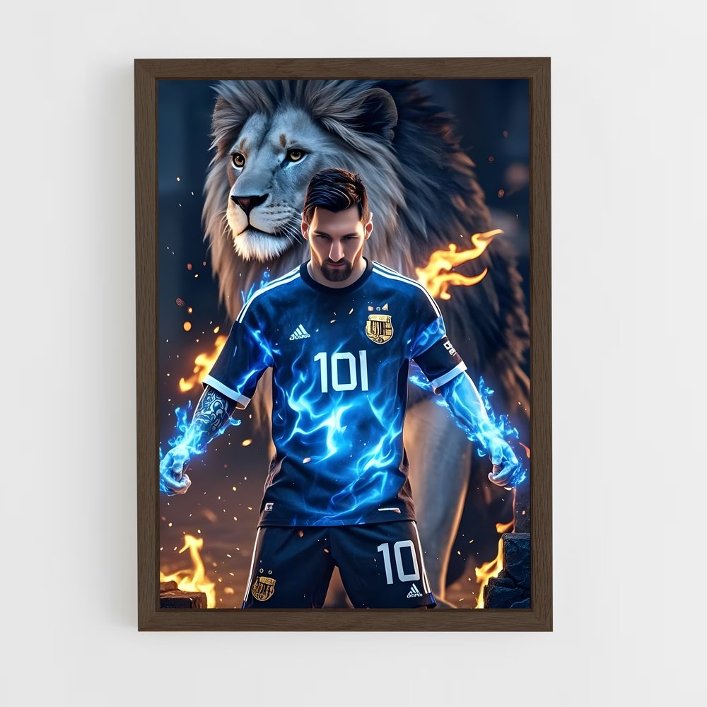 ap-lionel messi-6 cadre Bois foncé
