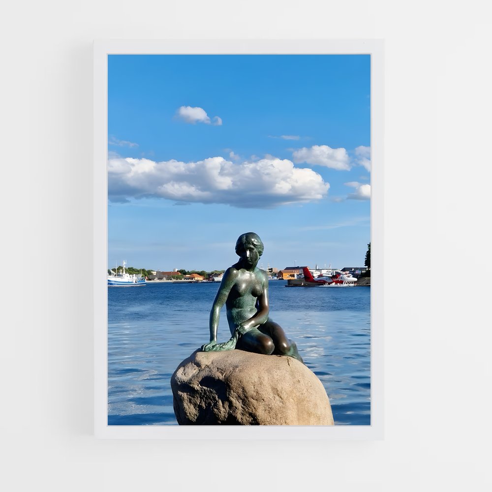 ap-little mermaid statue-2 cadre Blanc