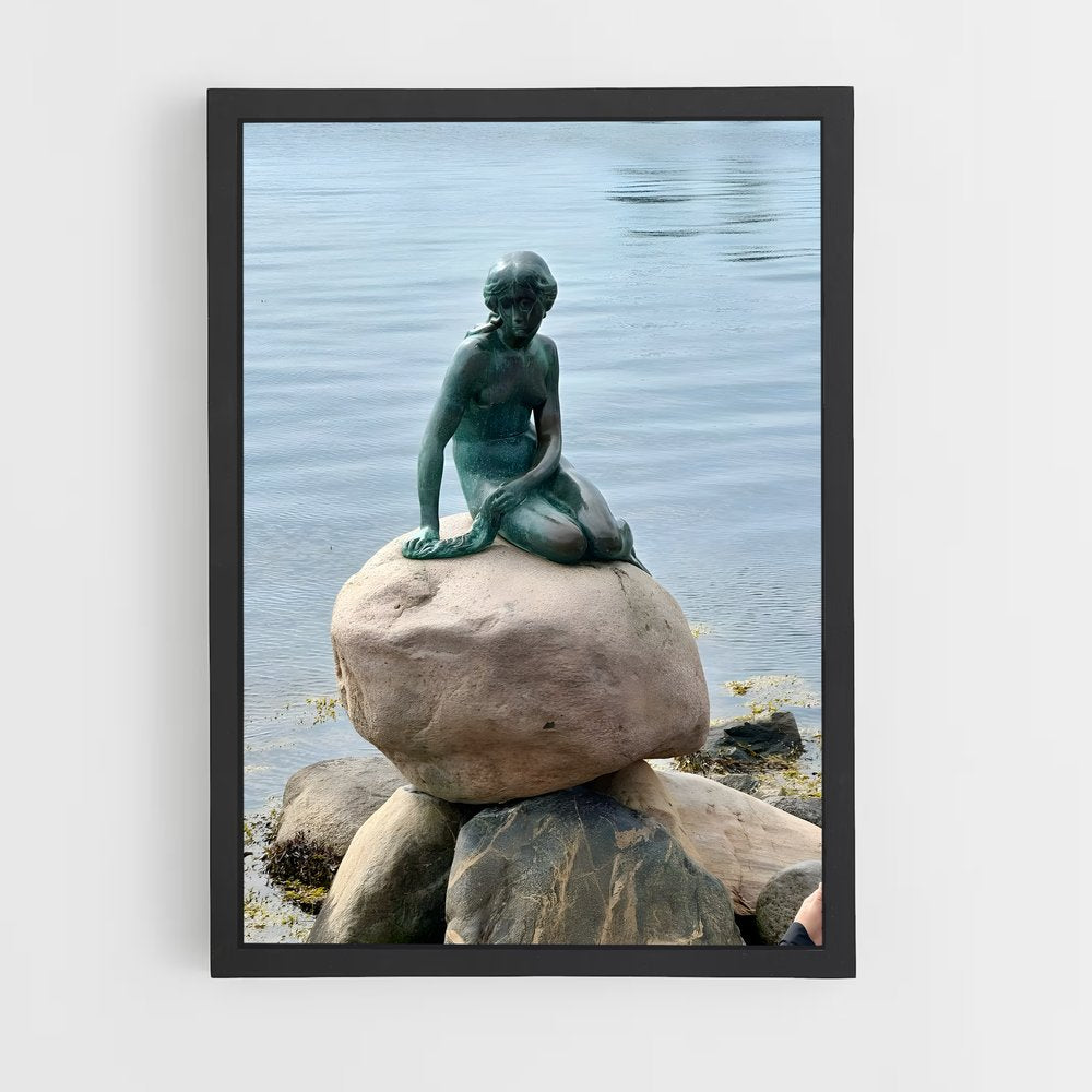 ap-little mermaid statue-3 cadre Noir