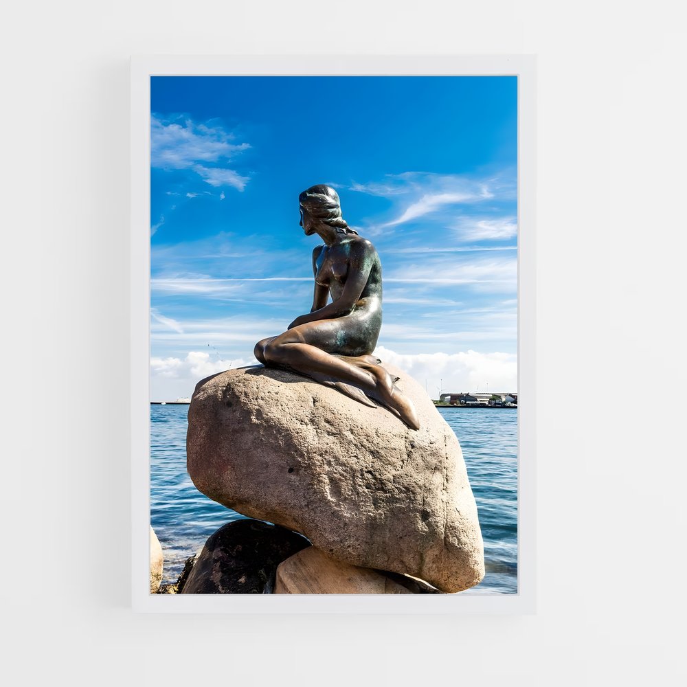 ap-little mermaid statue-7 cadre Blanc