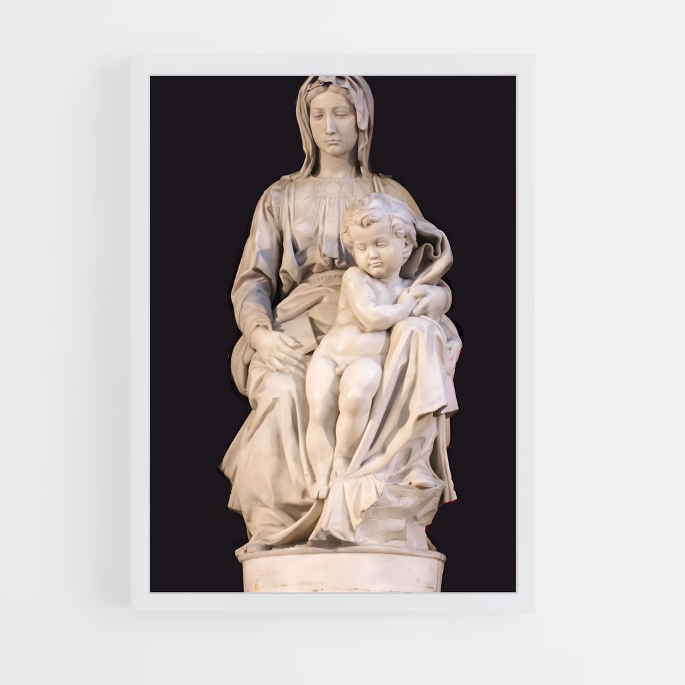 ap-madonna and child michelangelo-3 cadre Blanc