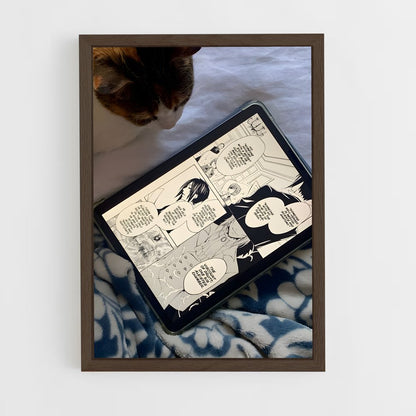 ap-manga reader-2 cadre Bois foncé