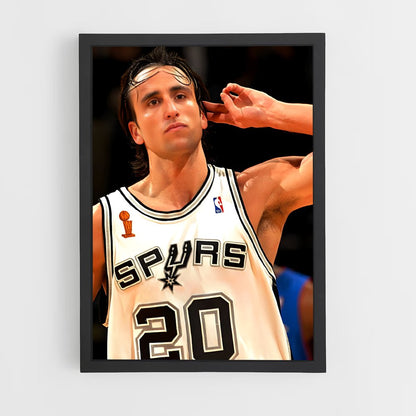 ap-manu ginobili-4 cadre Noir