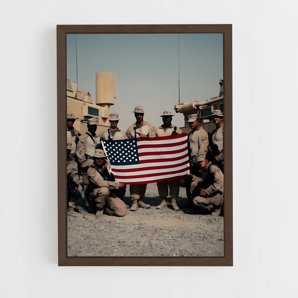 ap-marine corps-6 cadre Bois foncé