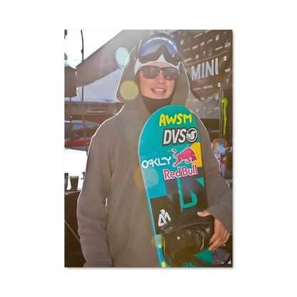 Poster Snowboarder en Action