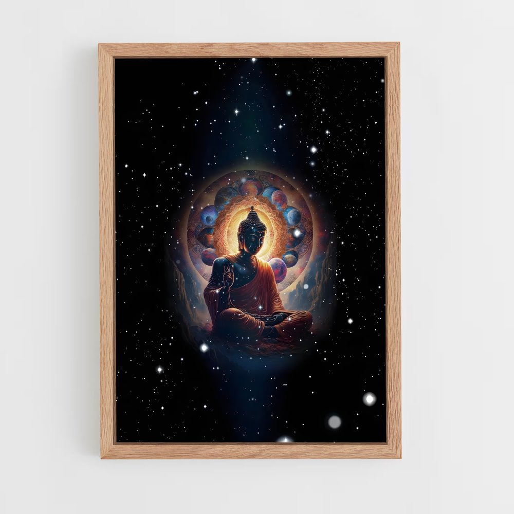 ap-meditation buddha-11 cadre Bois clair