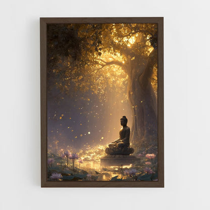 ap-meditation buddha-13 cadre Bois foncé