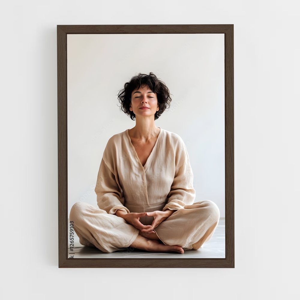 ap-meditation pose-1 cadre Bois foncé