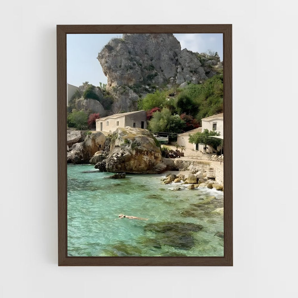 ap-mediterranean sea-13 cadre Bois foncé