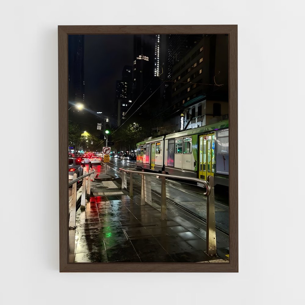 ap-melbourne tram-5 cadre Bois foncé