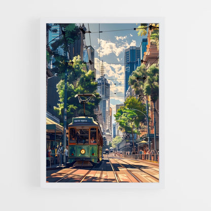 ap-melbourne tram-8 cadre Blanc