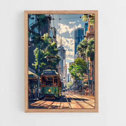 ap-melbourne tram-8 cadre Bois clair