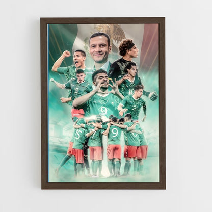 ap-mexico national football team-4 cadre Bois foncé