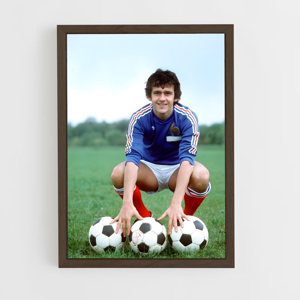 ap-michel platini-6 cadre Bois foncé