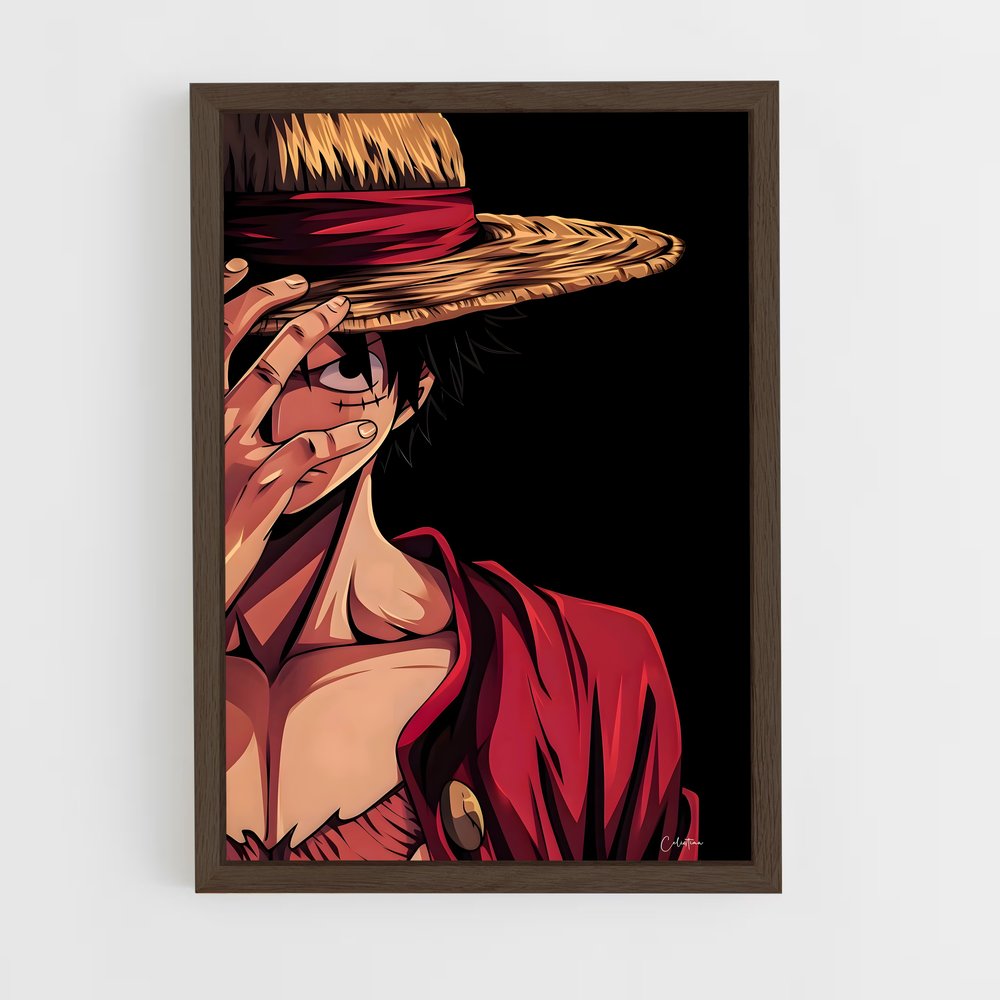 ap-monkey d luffy-8 cadre Bois foncé