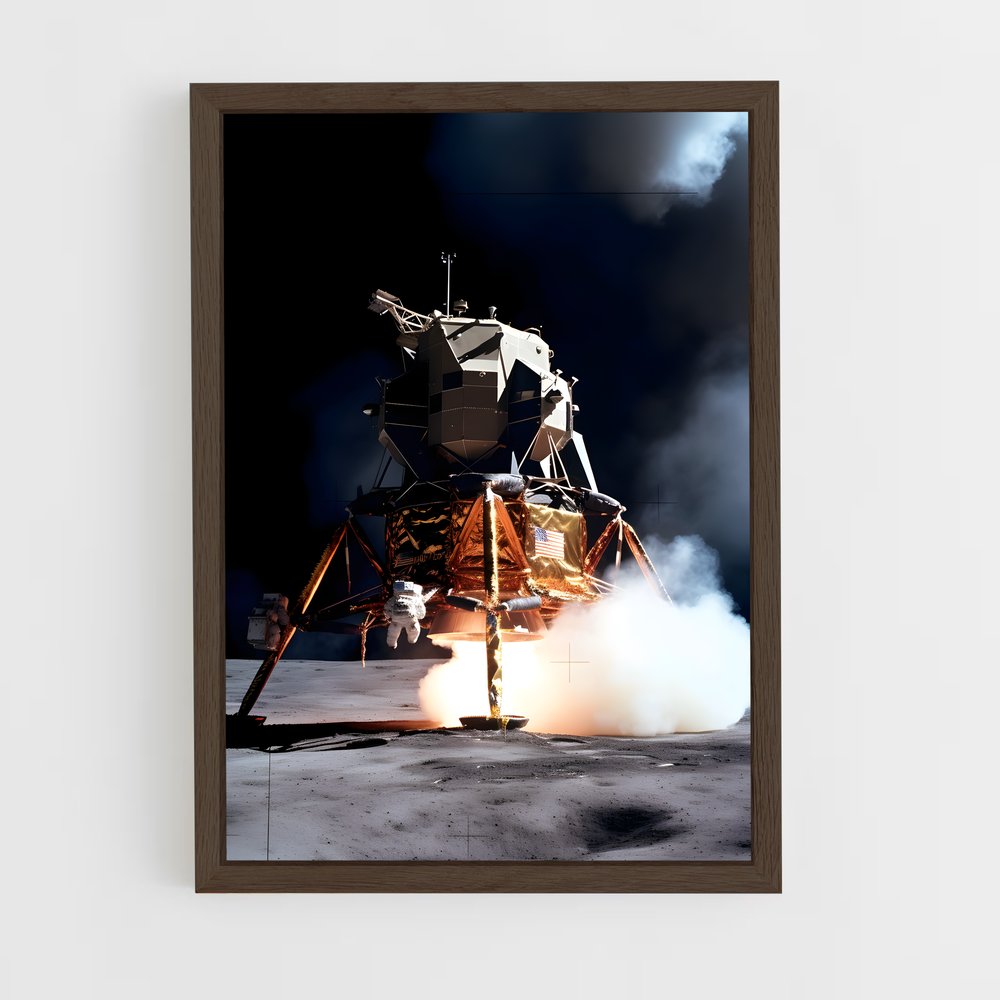 ap-moon landing-4 cadre Bois foncé