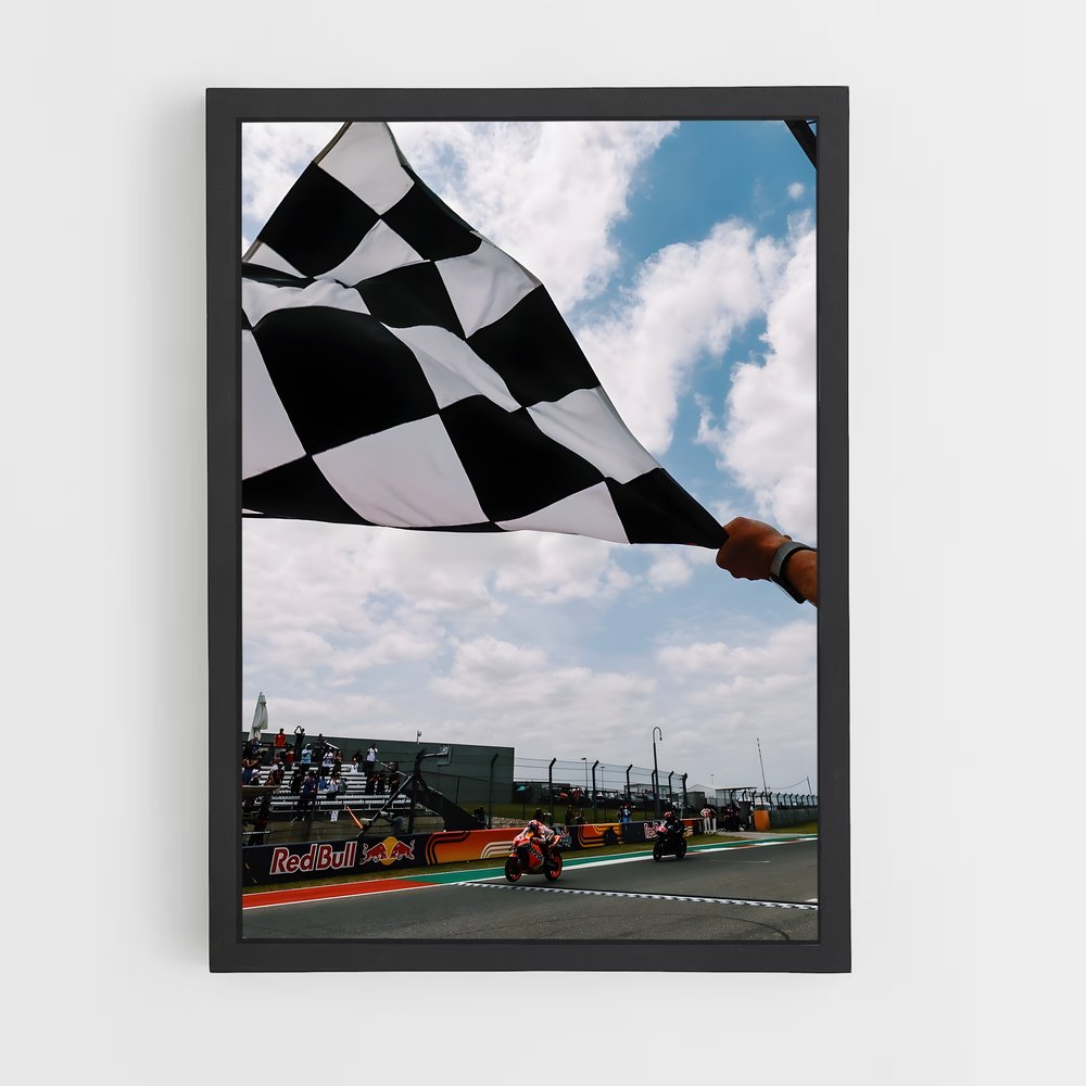 ap-motogp flag-2 cadre Noir