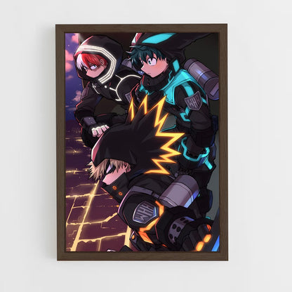 ap-my hero academia-4 cadre Bois foncé