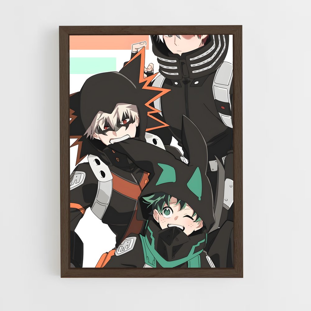 ap-my hero academia-9 cadre Bois foncé