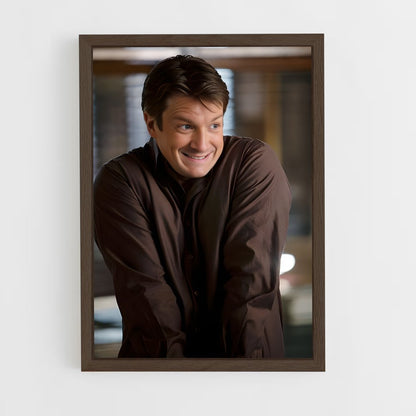 ap-nathan fillion-4 cadre Bois foncé