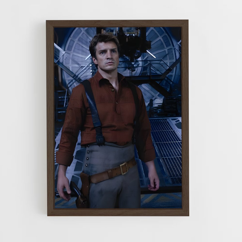 ap-nathan fillion-6 cadre Bois foncé