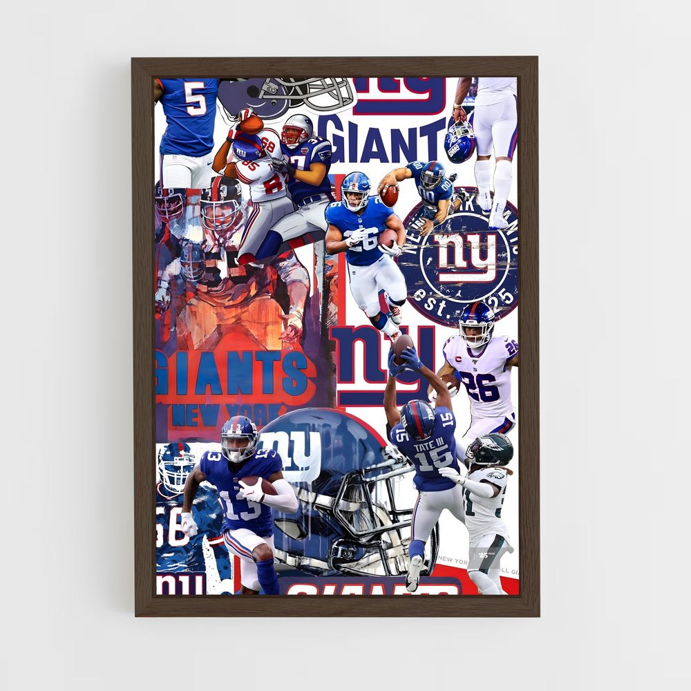 ap-new york giants-3 cadre Bois foncé