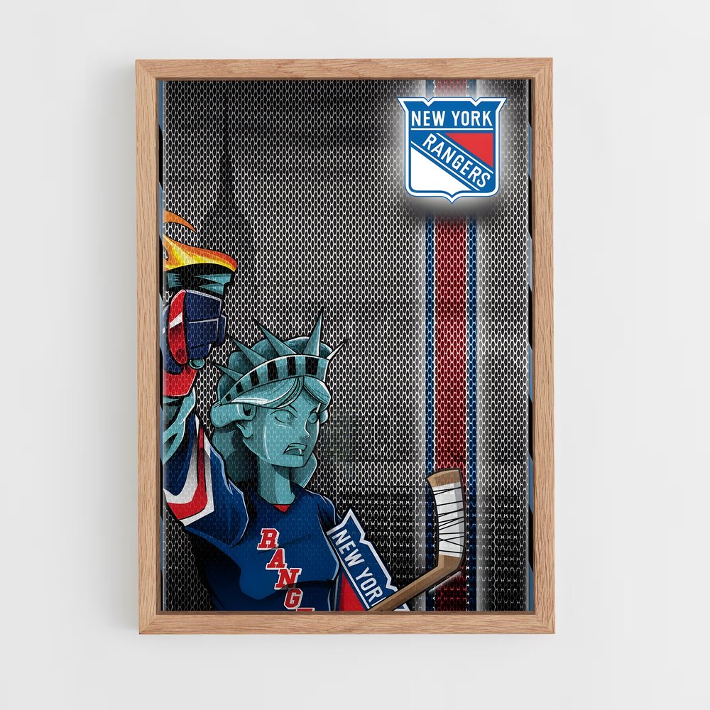 ap-new york rangers-9 cadre Bois clair