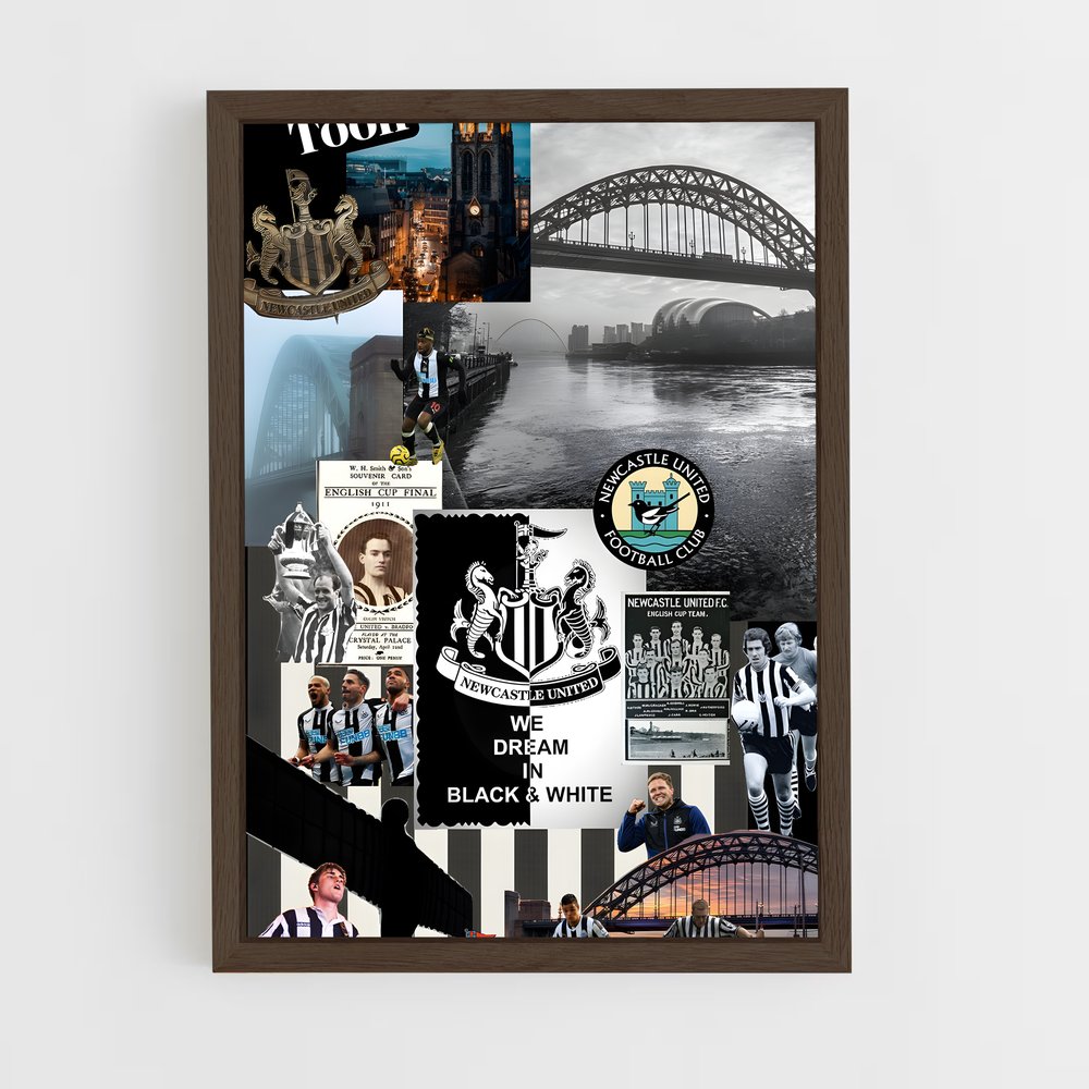 ap-newcastle united fc-4 cadre Bois foncé