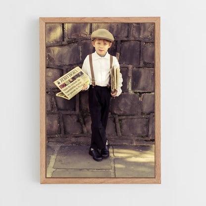 ap-newspaper boy-5 cadre Bois clair